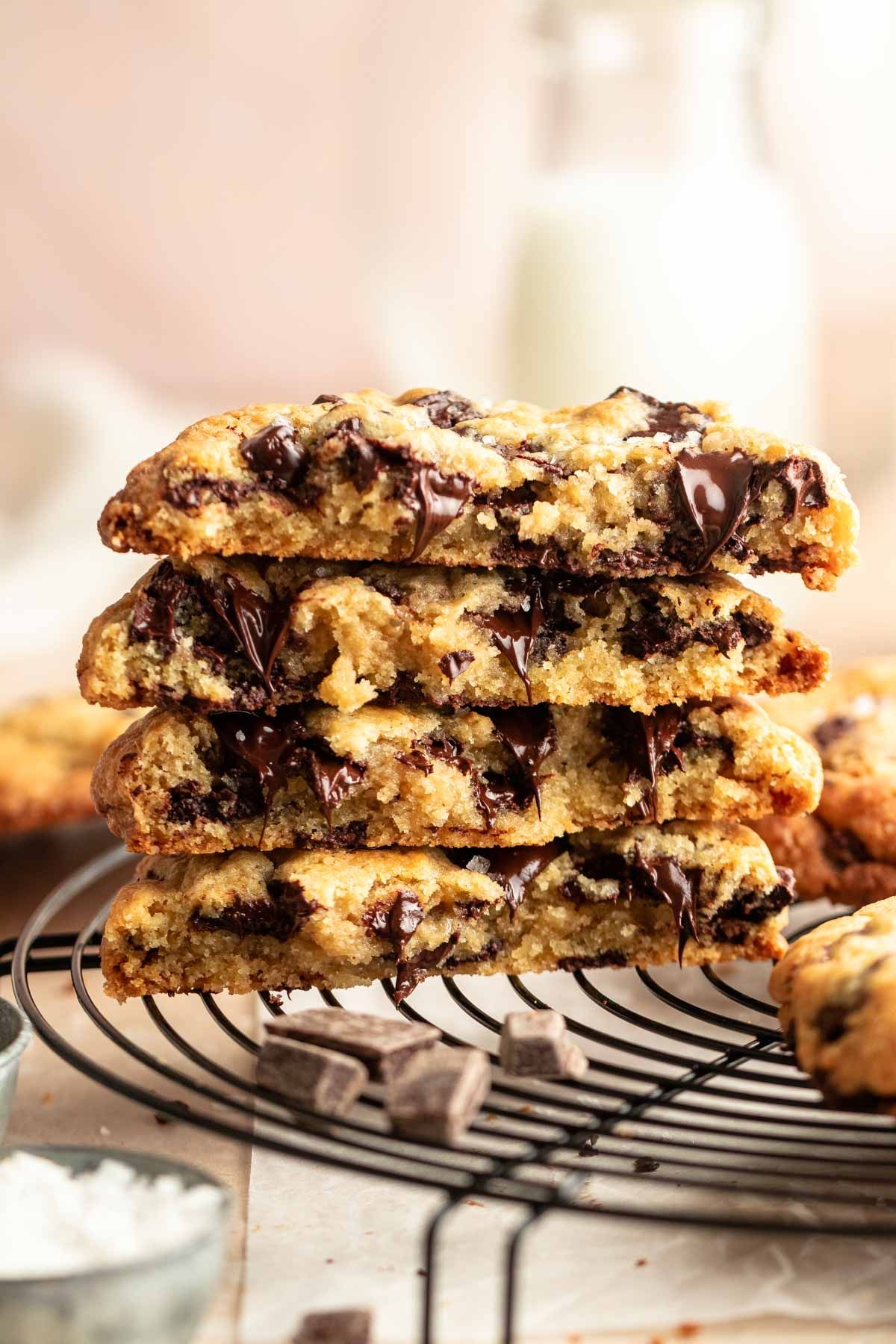 A generous stack of gourmet cookies